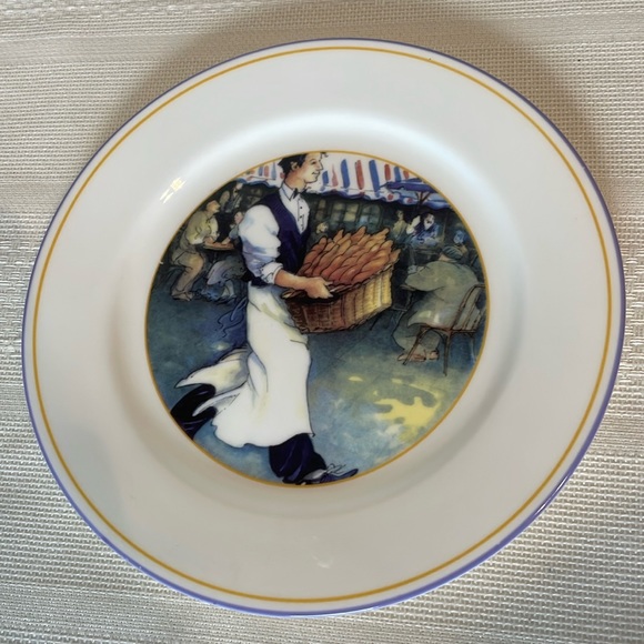 Sabatier French Bread Plates Fine Bone China  7 Inch Set of 4 - Picture 5 of 7